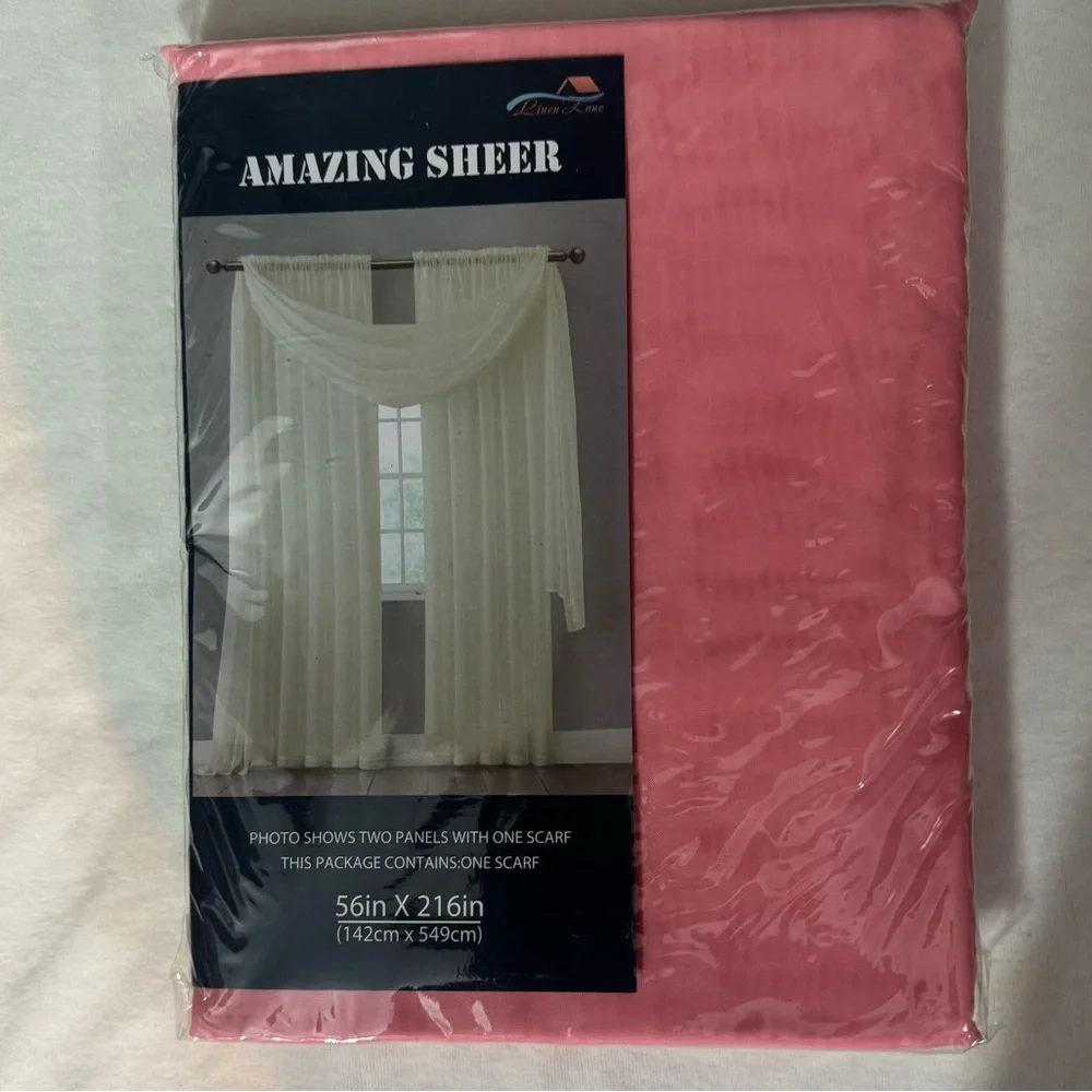 Amazing sheer window curtains scarf Rose
